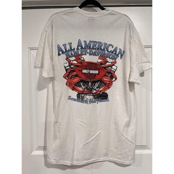 Harley Davidson Mens T-shirt XL White Southern Maryland‎ All American NEW - Picture 5 of 8